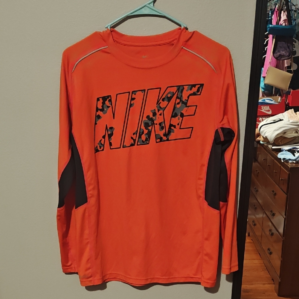 Nike Men's Bright Orange Long Sleeve Tee